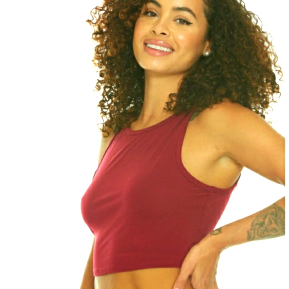 Lounge Crop Eco-modal Tank | Wine | Various Sizes
